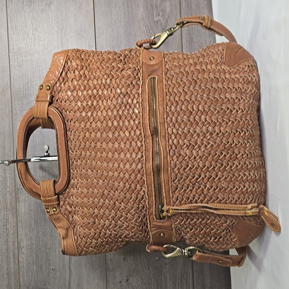 Cole Haan Handbags - Cole Haan Cony Flap Woven Leather Crossbody Bag